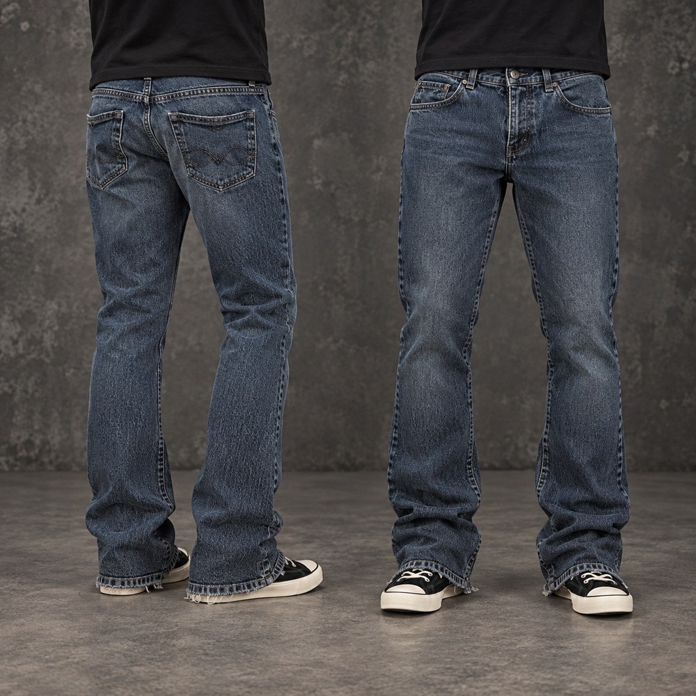 Y2K Grunge Slim Flared Jeans 34x31